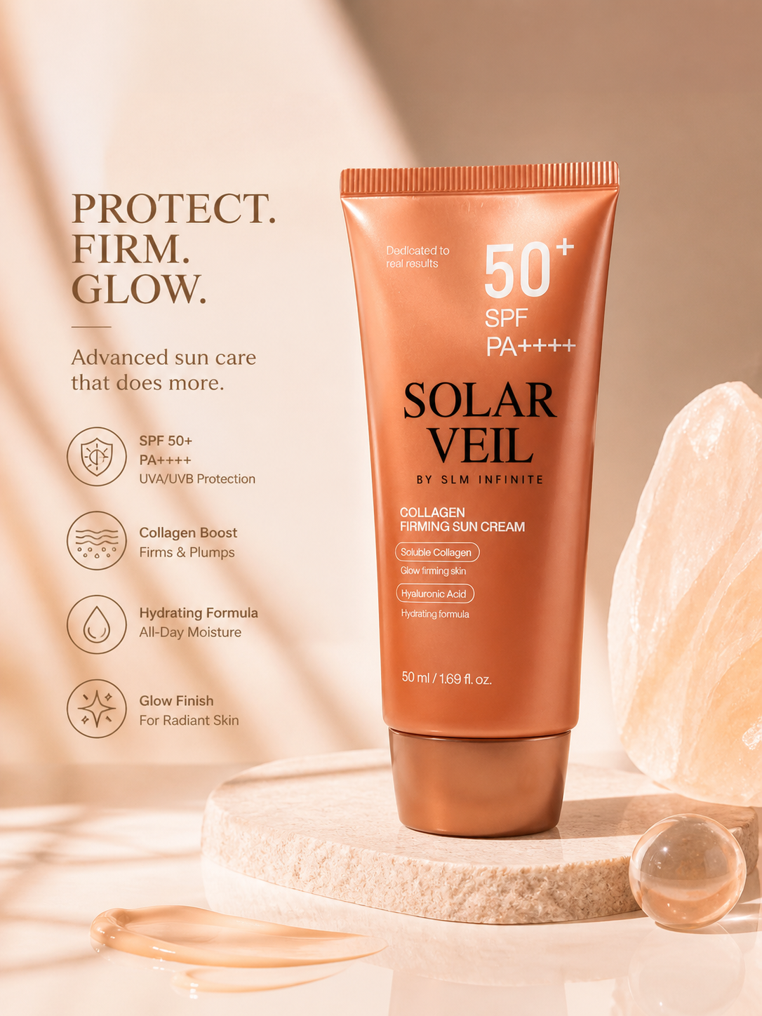 Solar Veil by SLM Infinite – Collagen Firming Sun Cream SPF 50+ PA++++